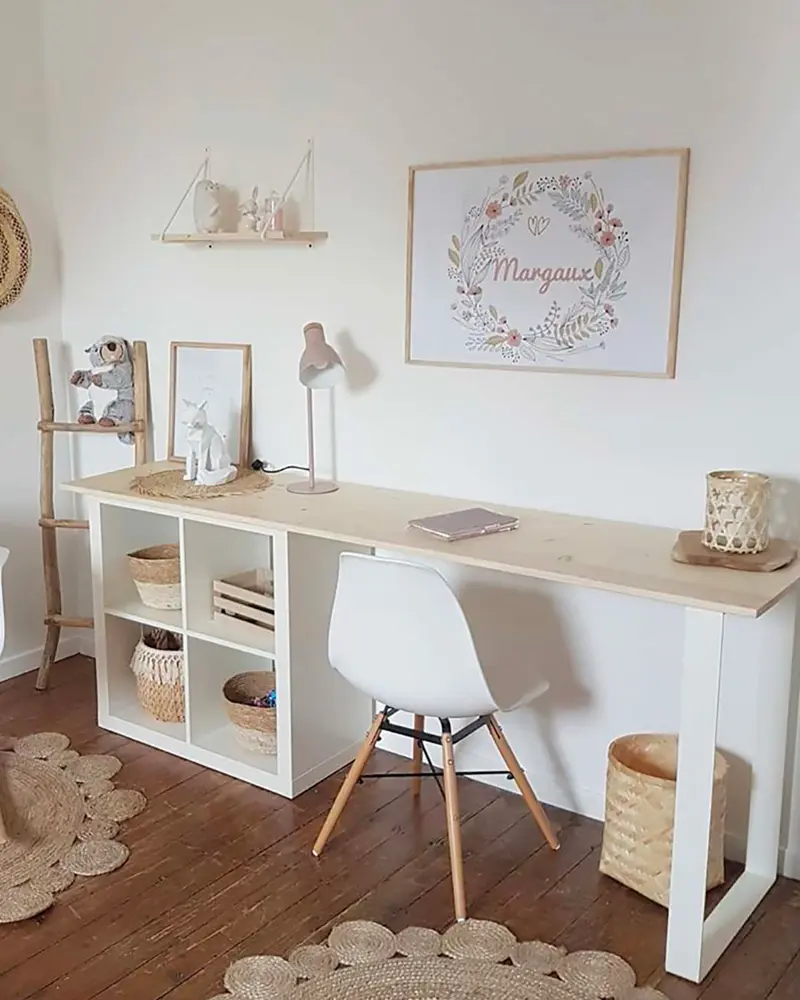 deco petit bureau blanc boheme