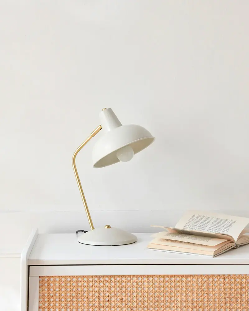 lampe retro vintage metal blanc