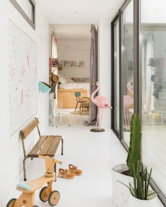 deco couloir banc vintage