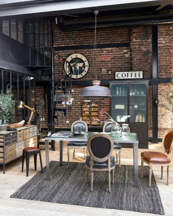 deco salle a manger industrielle chic
