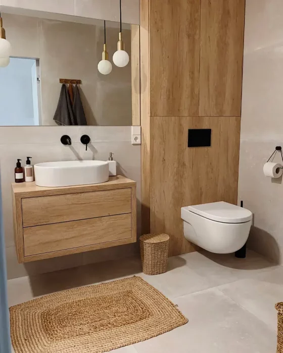 deco salle de bain scandinave bois