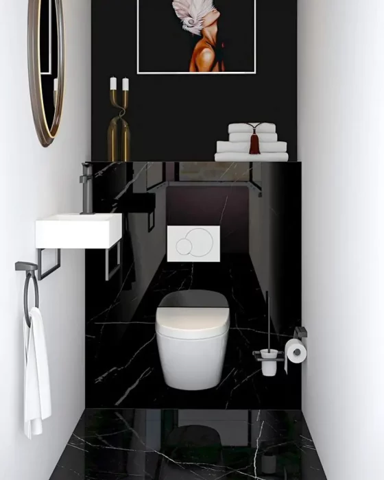 deco toilettes wc minimaliste noir