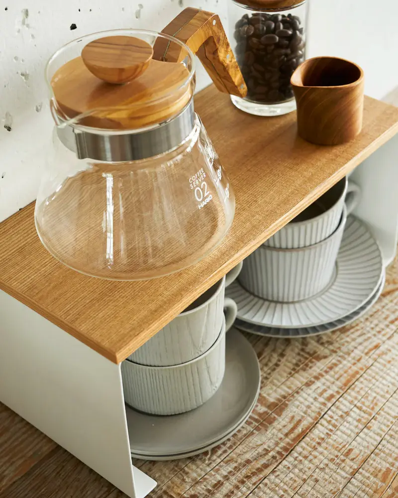 etagere cuisine metal blanc bois