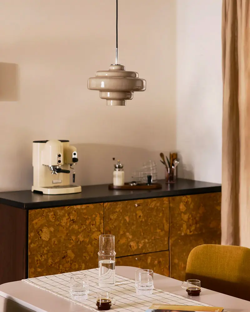 suspension cuisine retro verre