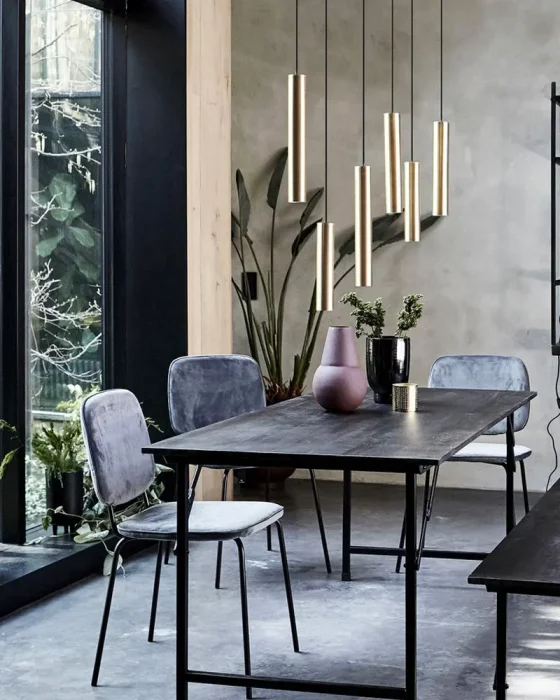 deco salle a manger scandinave gris noir