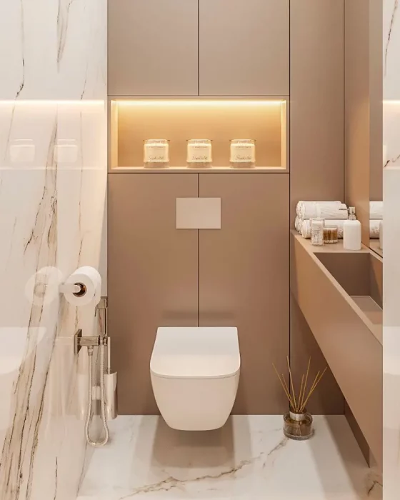 deco toilettes wc zen beige moderne