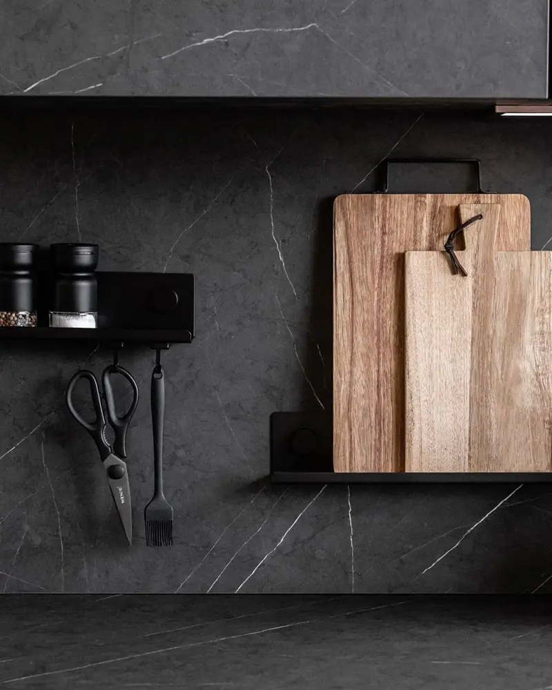 etagere cuisine murale metal