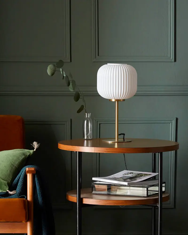 lampe retro vintage opaline laiton