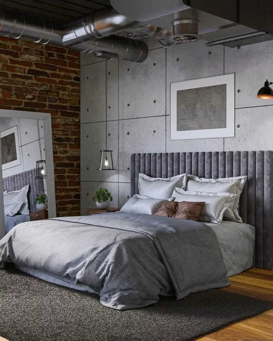 deco chambre industrielle chic moderne