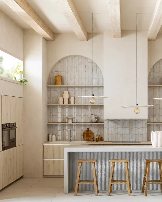 deco cuisine zen blanc beige