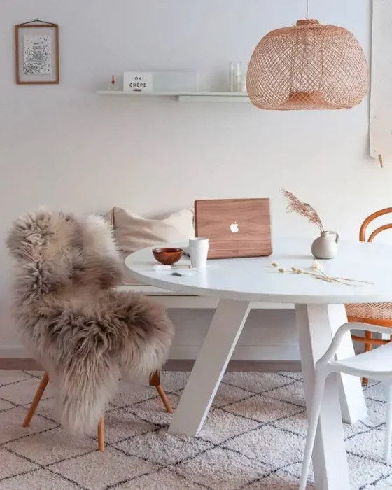 deco salle a manger scandinave blanc bois