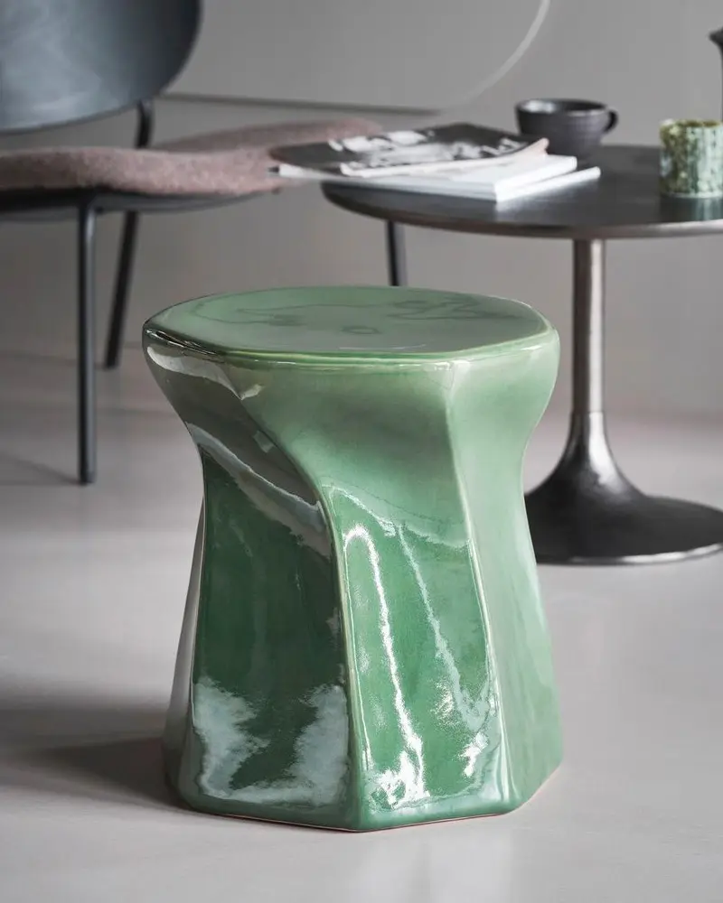 tabouret ceramique vert