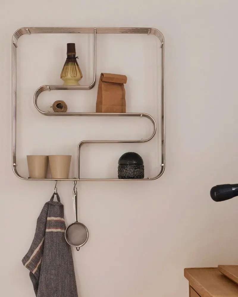 etagere cuisine murale metal