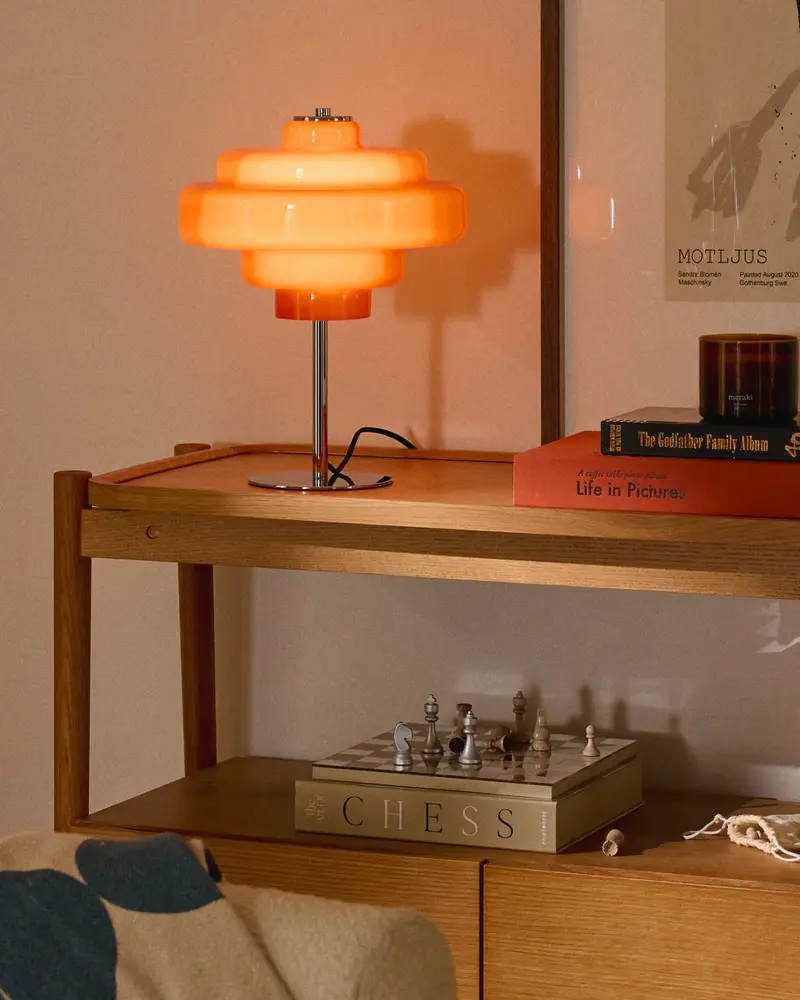 lampe vintage retro verre orange