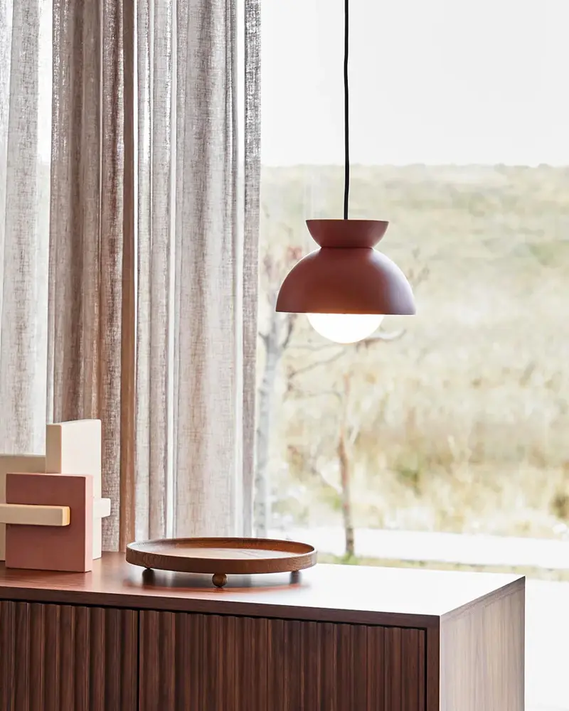 suspension cuisine moderne terracotta