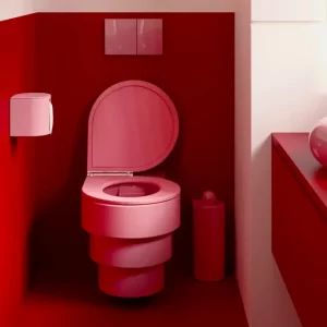 deco toilettes wc rouge