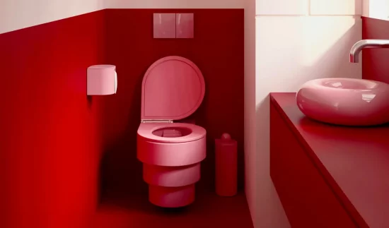 deco toilettes wc rouge
