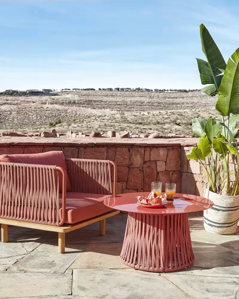 fauteuil jardin terracotta bois