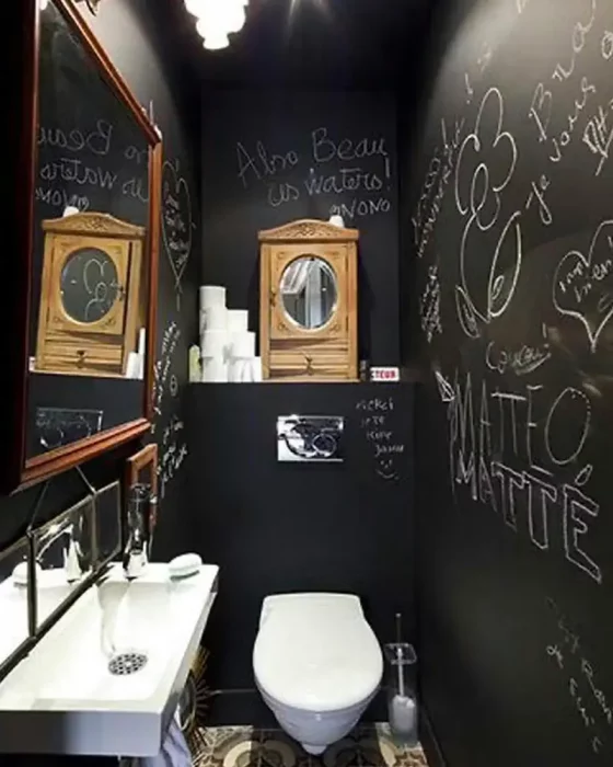 deco toilettes wc vintage noir