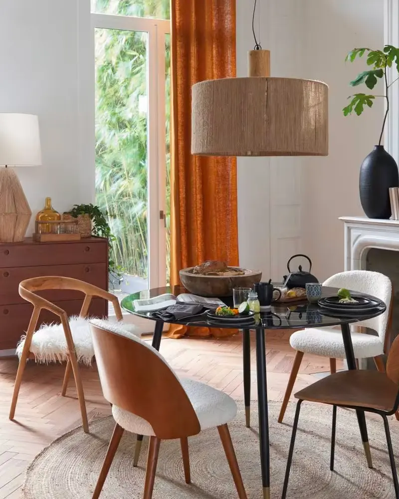 table a manger ronde marbre noir