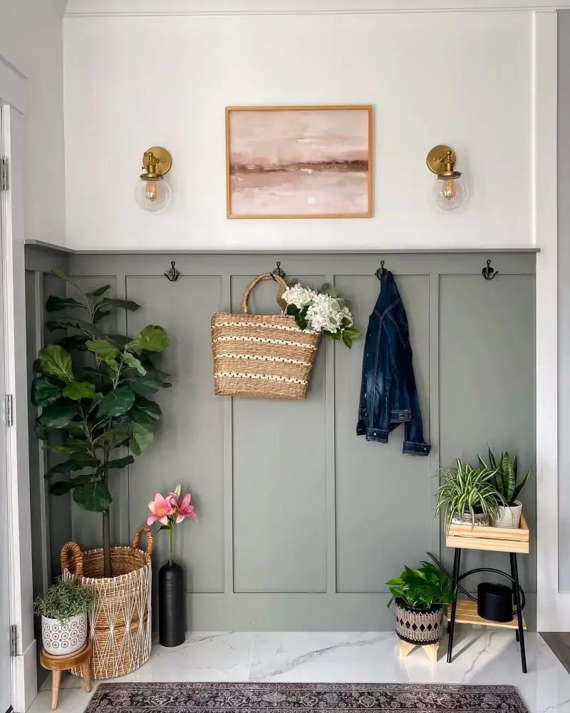 deco entree campagne gris blanc