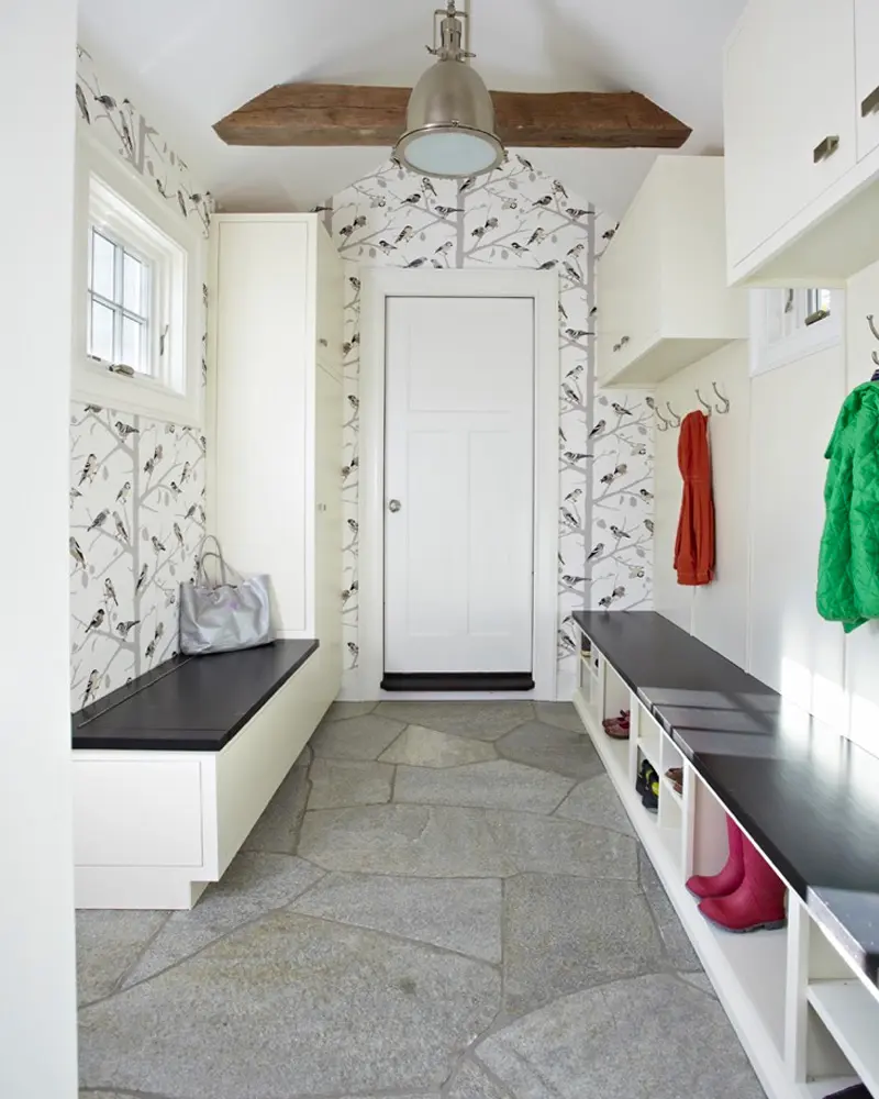 deco entree moderne gris blanc