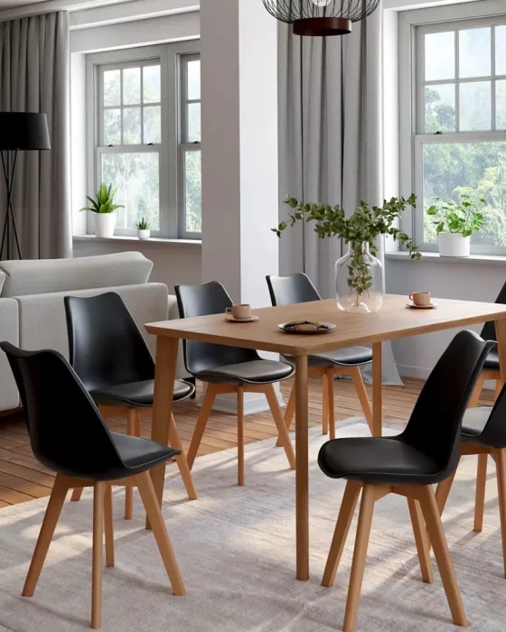 deco salle a manger scandinave noir bois