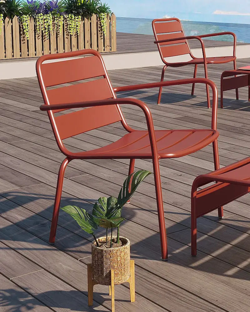 fauteuil jardin terracotta moderne