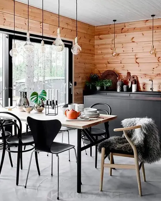 deco salle a manger scandinave noir
