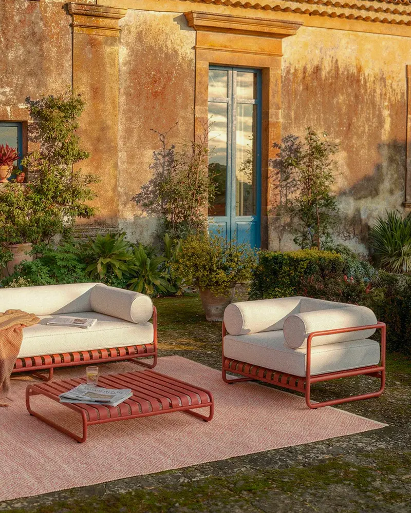 fauteuil jardin terracotta blanc