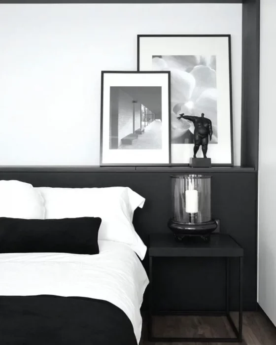 deco chambre scandinave noir blanc