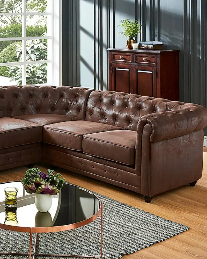 canape angle cuir chesterfield