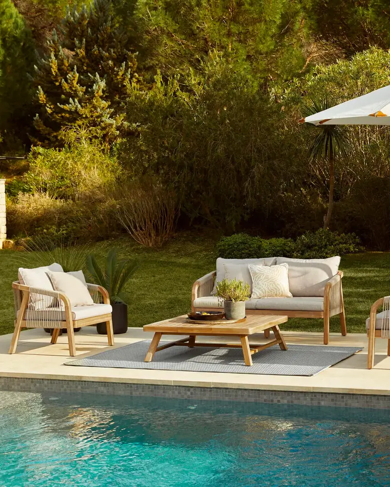 salon jardin bois corde