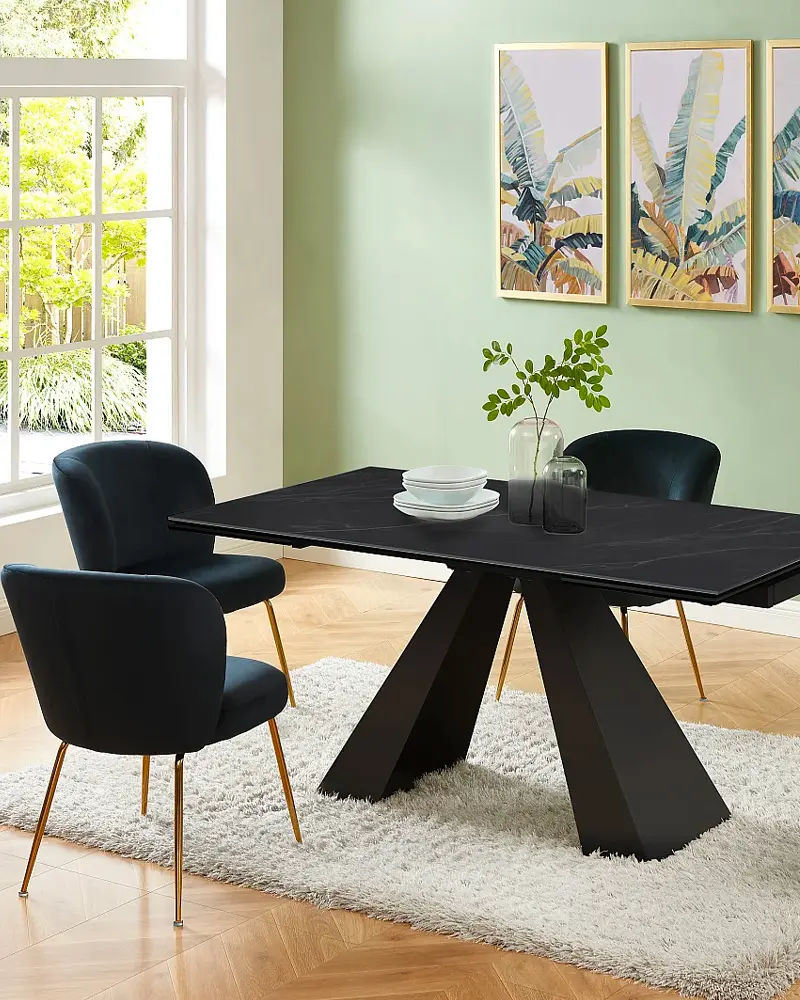 table a manger moderne marbre noir