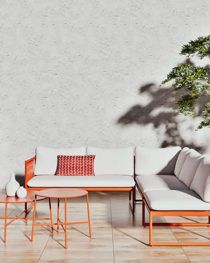 salon de jardin moderne terracotta