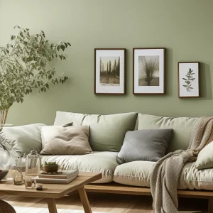 deco salon scandinave vert