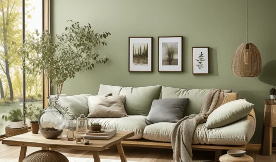 deco salon scandinave vert
