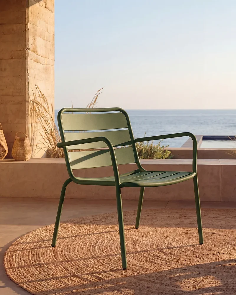 fauteuil jardin metal vert kaki