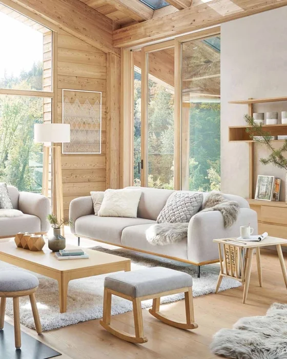 deco salon scandinave bois
