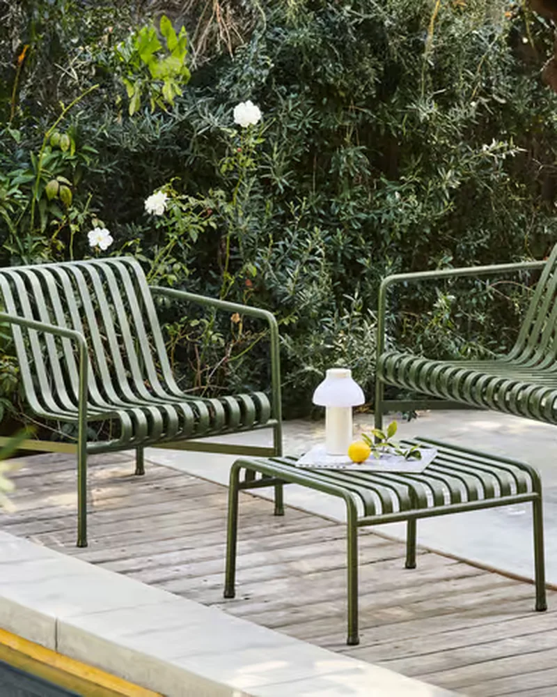 fauteuil jardin moderne vert kaki