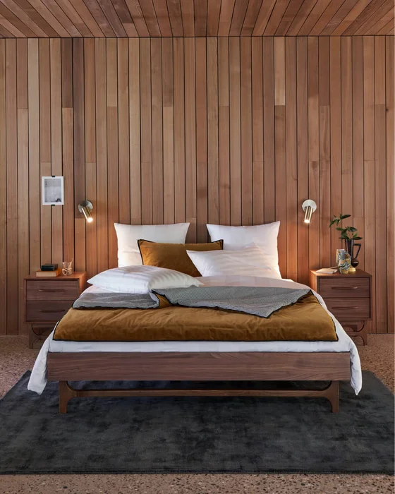 deco chambre scandinave bois fonce