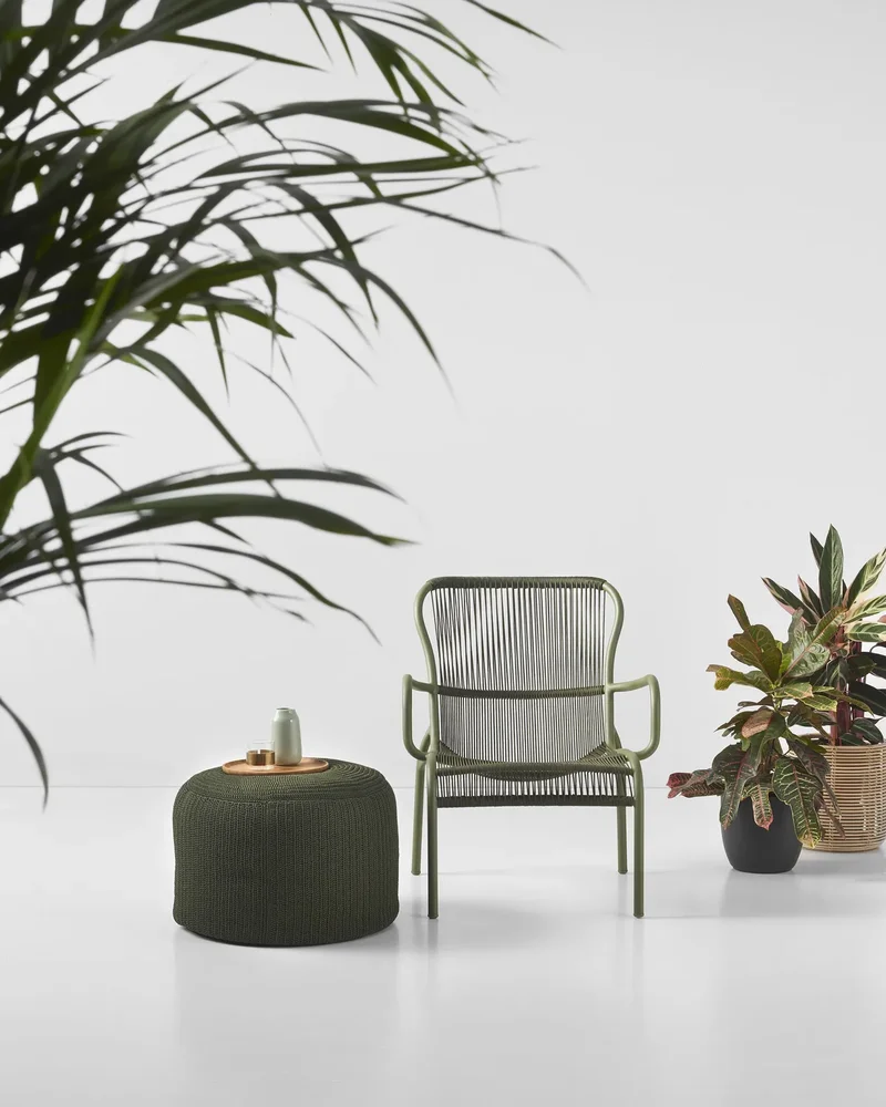 fauteuil jardin corde vert kaki