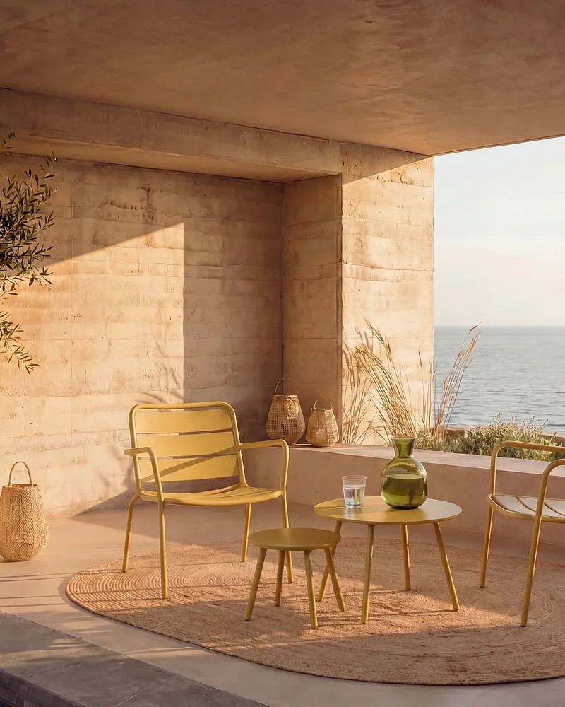 salon jardin bas jaune