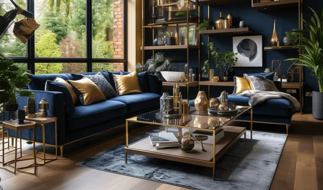 deco bleu nuit dore