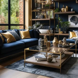deco bleu nuit dore