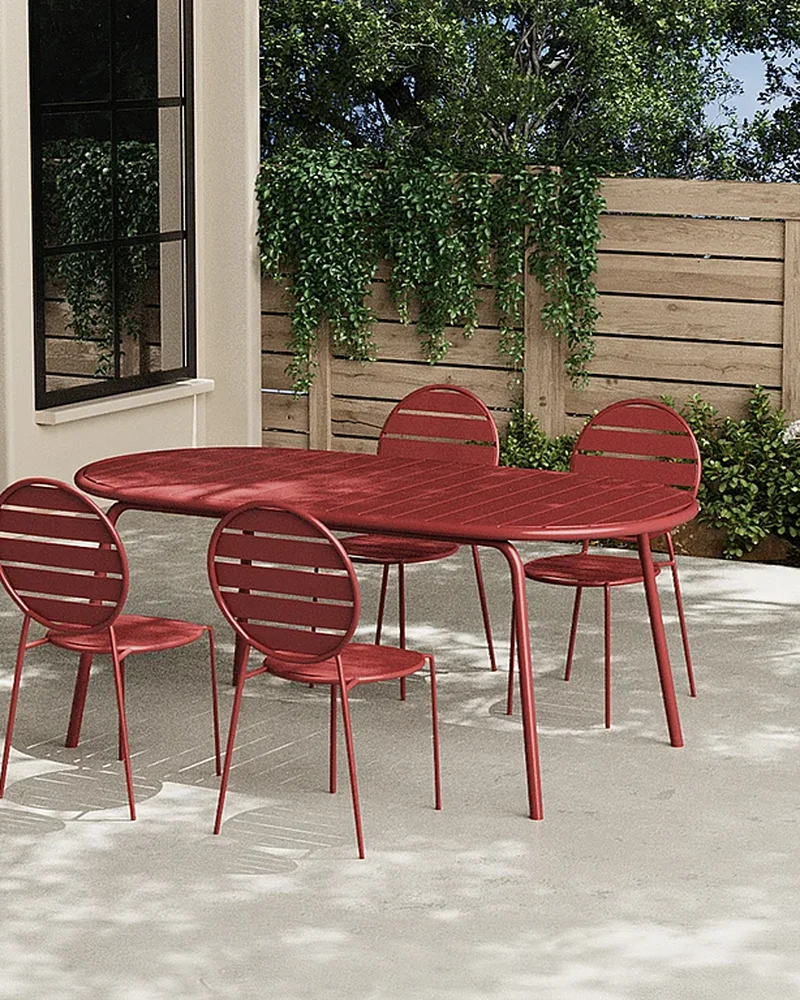 chaise jardin empilable terracotta