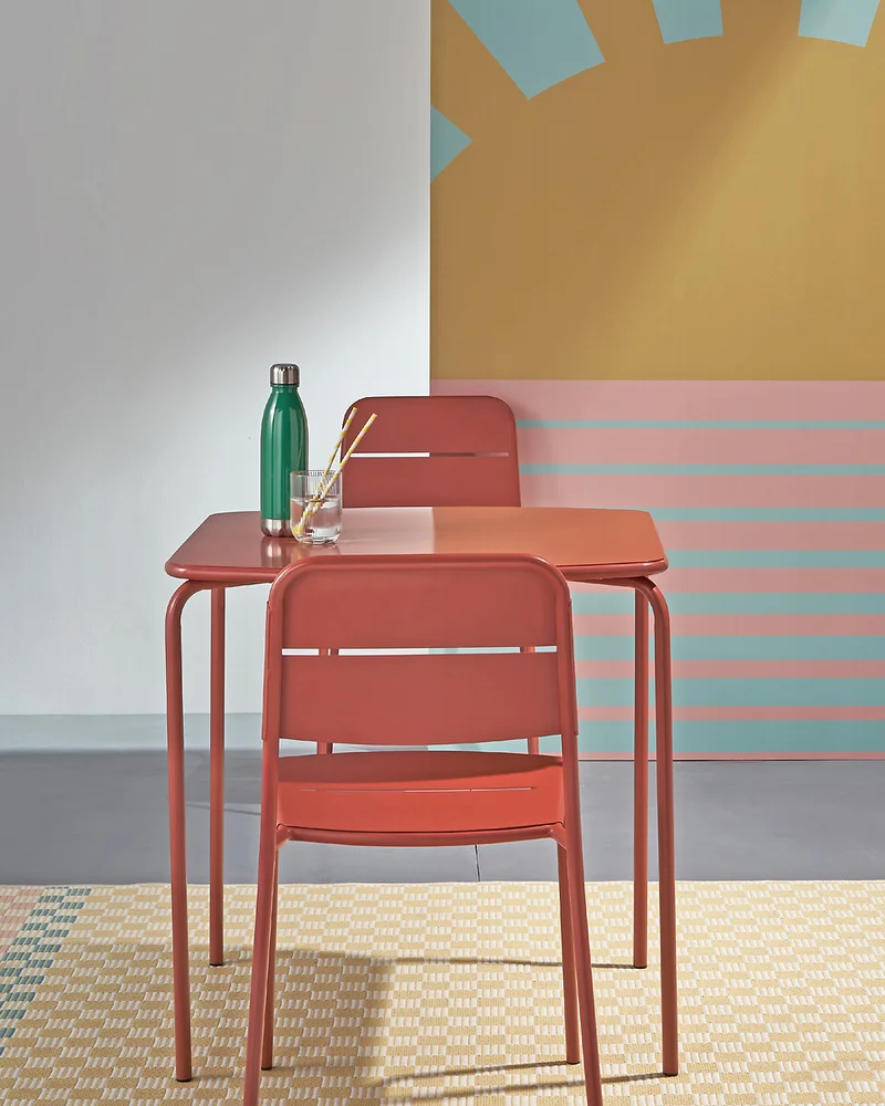 chaise jardin metal terracotta