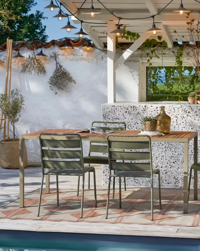 chaise jardin metal vert kaki