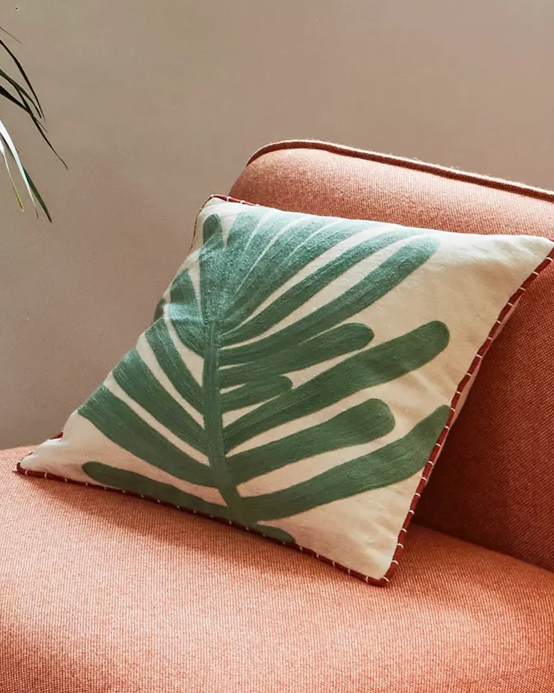 coussin vegetal vert
