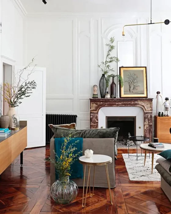 deco salon marbre recup vintage